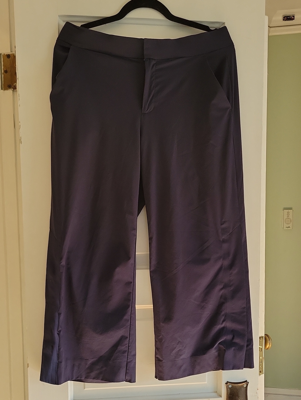 Athleta Navy Wide-Leg Snap Pants - 8